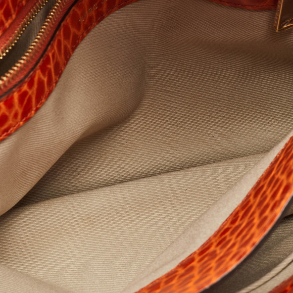 MARC JACOBS Orange Textured Leather Lock Flap Clutch - Picture 8 of 8